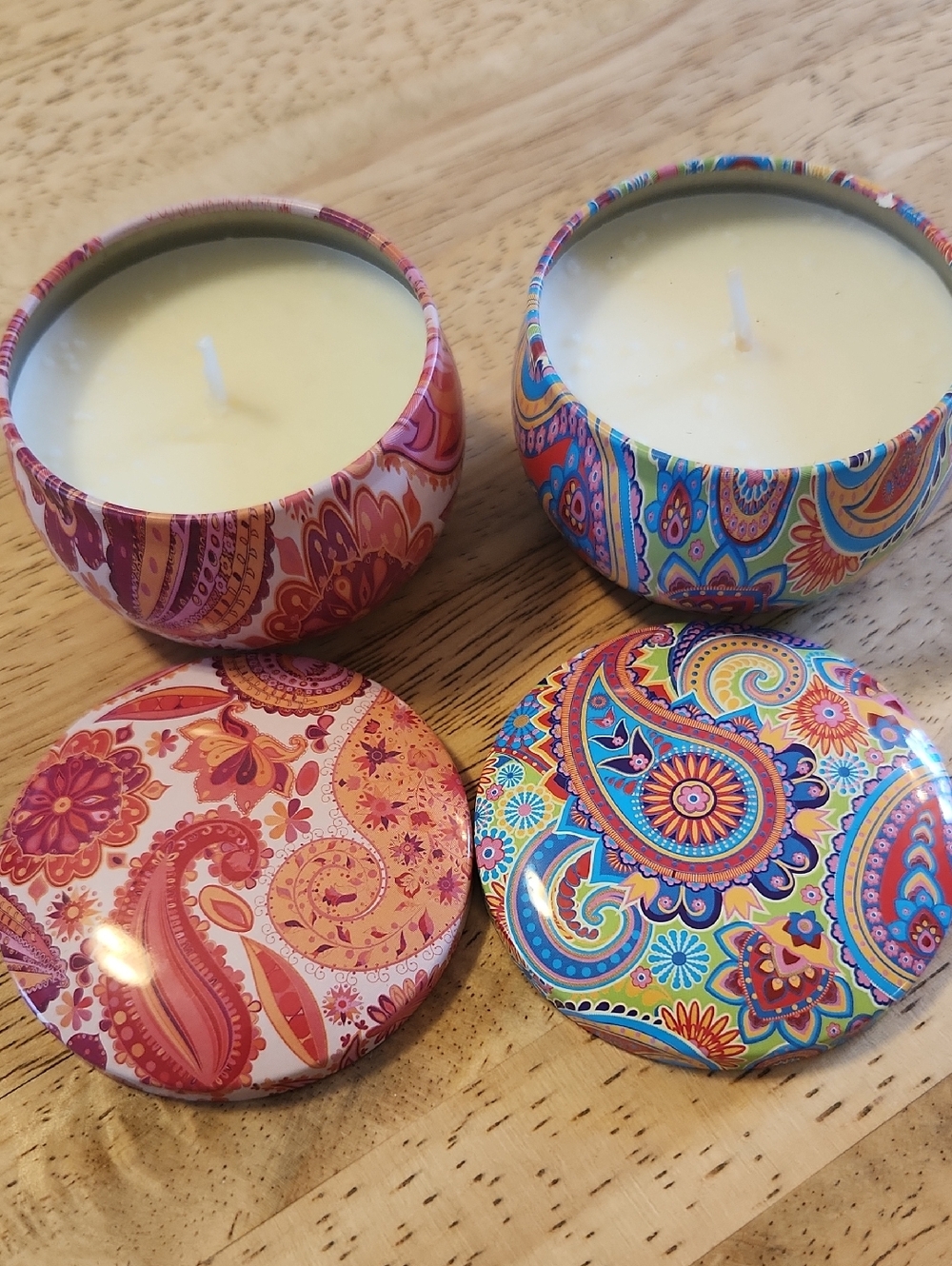 Scented Tin Candle Trio - Multicolor Paisley